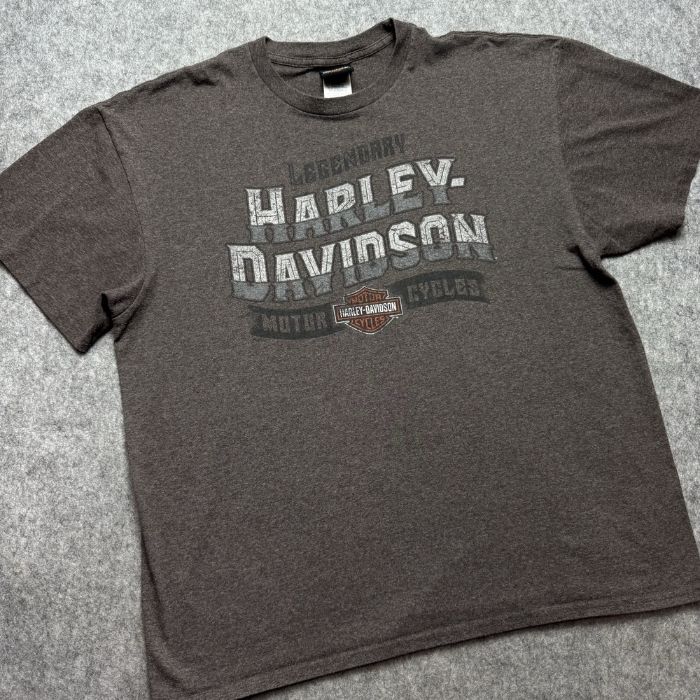 Harley-Davidson Shirt Mens XL Gray Legendary Motor Cycles Logo Biker Graphic Tee
